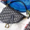 Replica Dior Saddle Bag M0446 Black Oblique Perforated and Embossed Calfskin