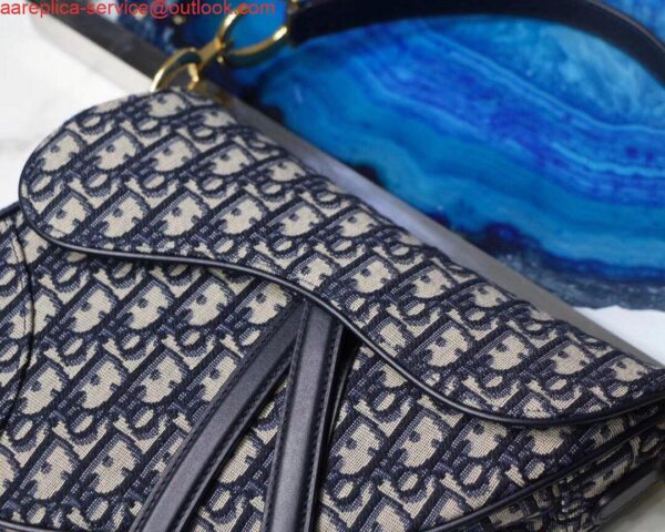 Replica Dior Saddle Bag M0446 Blue Dior Oblique Jacquard 4