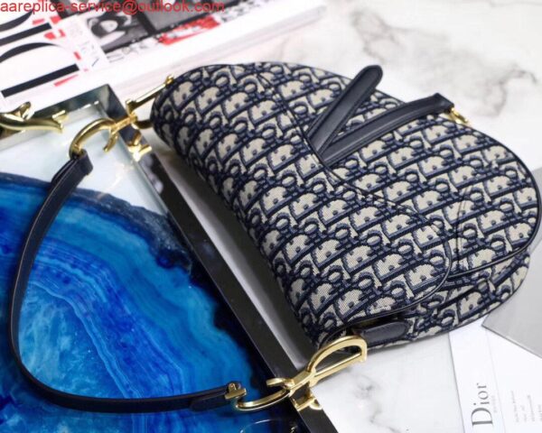 Replica Dior Saddle Bag M0446 Blue Dior Oblique Jacquard 9