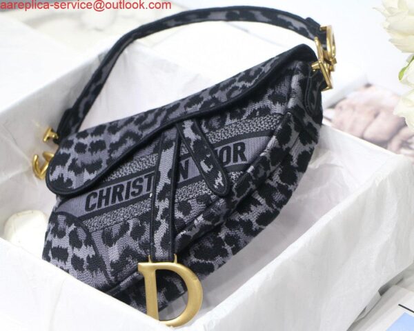 Replica Dior Saddle Bag M0446 Gray Mizza Embroidery 8