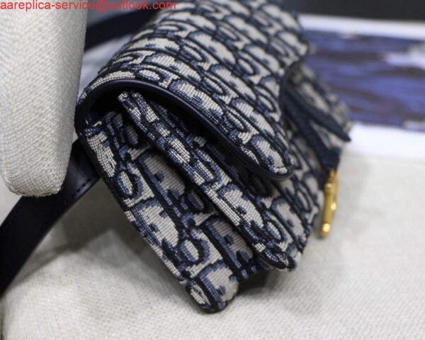 Replica Dior Saddle Belt Bag S5619 Blue Dior Oblique Jacquard 5