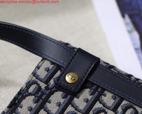 Replica Dior Saddle Belt Bag S5619 Blue Dior Oblique Jacquard 6