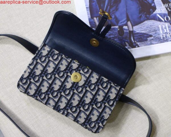 Replica Dior Saddle Belt Bag S5619 Blue Dior Oblique Jacquard 8