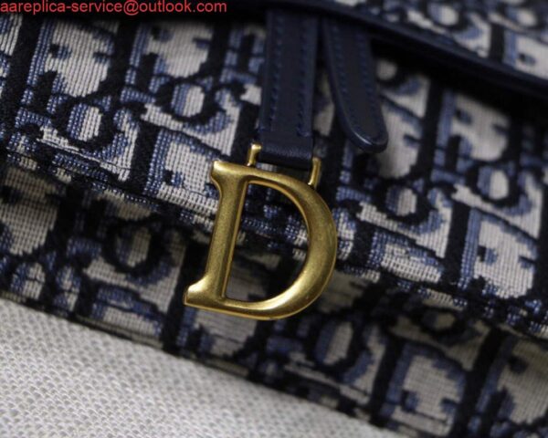 Replica Dior Saddle Belt Bag S5619 Blue Dior Oblique Jacquard 10