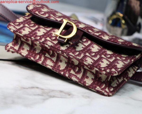 Replica Dior Saddle Belt Bag S5619 Red Dior Oblique Jacquard 9