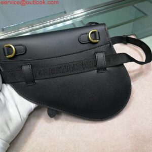 Replica Dior Saddle Belt Bag S5632 Black Goat leather