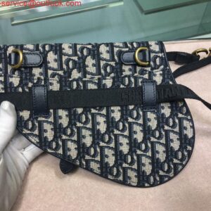 Replica Dior Saddle Belt Bag S5632 Blue Dior Oblique Jacquard