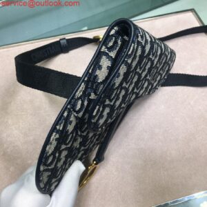 Replica Dior Saddle Belt Bag S5632 Blue Dior Oblique Jacquard 2