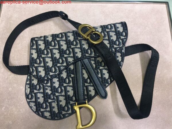 Replica Dior Saddle Belt Bag S5632 Blue Dior Oblique Jacquard 9