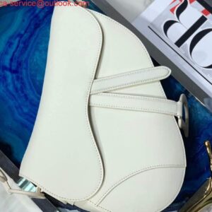 Replica Dior M0446 Dior Saddle Bag M0447 White Ultramatte Calfskin