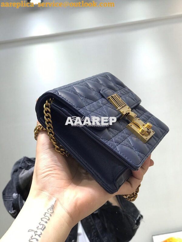 Replica Dior Dioraddict Wallet On Chain Cutch Blue 5