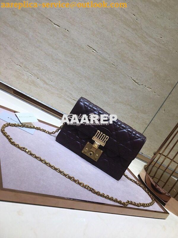 Replica Dior Dioraddict Wallet On Chain Cutch Purple 3