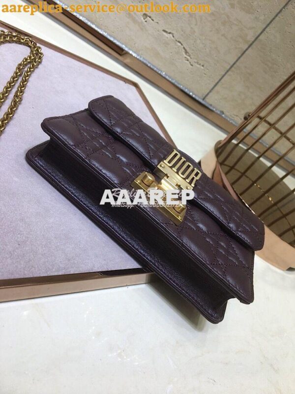 Replica Dior Dioraddict Wallet On Chain Cutch Purple 7