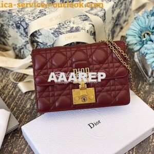 Replica Dior Dioraddict Wallet On Chain Cutch Wine