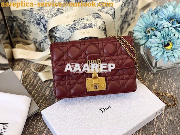 Replica Dior Dioraddict Wallet On Chain Cutch Wine