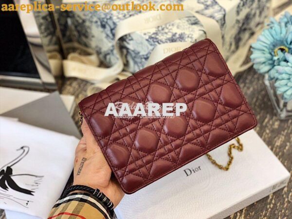 Replica Dior Dioraddict Wallet On Chain Cutch Wine 9