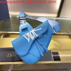 Replica Dior M0446 Saddle Bag Dior Blue Calfskin Bag 2