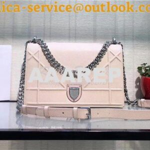 Replica Dior Diorama flap bag in grained calfskin Leather soft pink