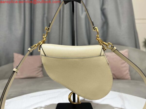 Replica Dior M0455 Saddle Bag With Strap Apricot Grained Calfskin 5