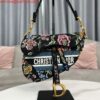 Replica Dior M0455 Saddle Bag With Strap Black Grained Calfskin 2