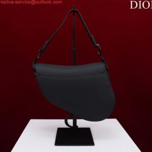 Replica Dior M0455 Saddle Bag With Strap Black Ultramatte Calfskin Black Hardware 2