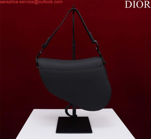 Replica Dior M0455 Saddle Bag With Strap Black Ultramatte Calfskin Black Hardware 4