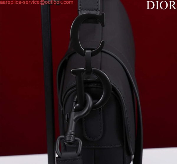 Replica Dior M0455 Saddle Bag With Strap Black Ultramatte Calfskin Black Hardware 5