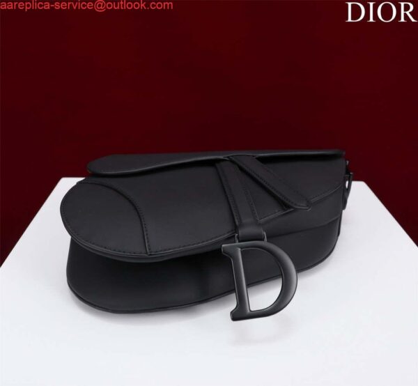 Replica Dior M0455 Saddle Bag With Strap Black Ultramatte Calfskin Black Hardware 6