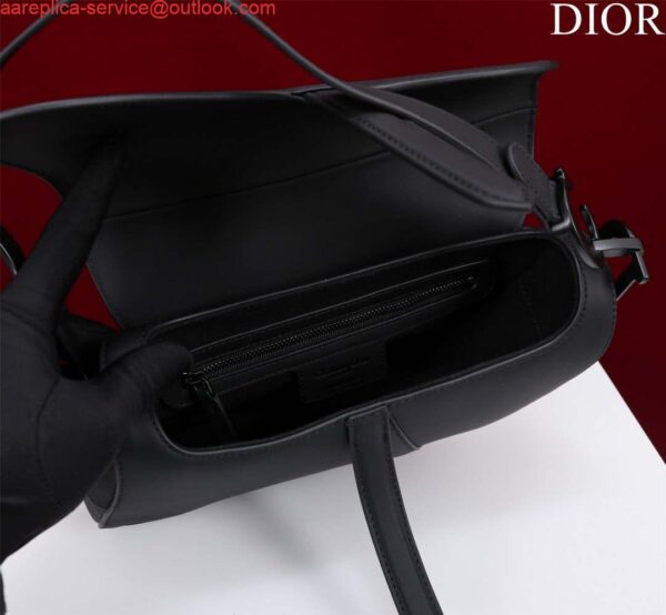 Replica Dior M0455 Saddle Bag With Strap Black Ultramatte Calfskin Black Hardware 7