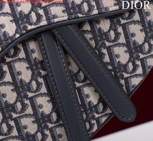 Replica Dior M0455 Saddle Bag With Strap Blue Dior Oblique Jacquard 7