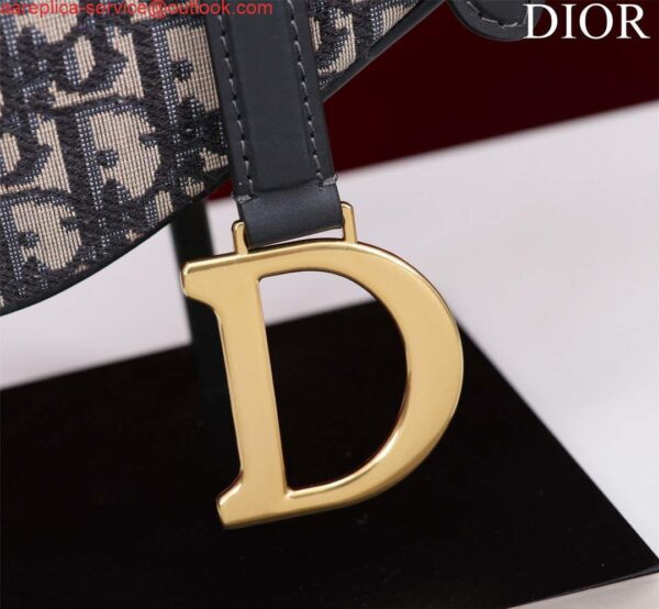 Replica Dior M0455 Saddle Bag With Strap Blue Dior Oblique Jacquard 8