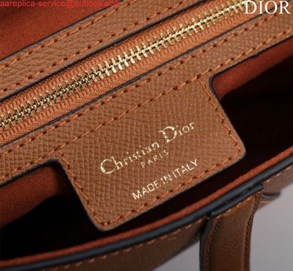 Replica Dior M0455 Saddle Bag With Strap Brown Grained Calfskin 10