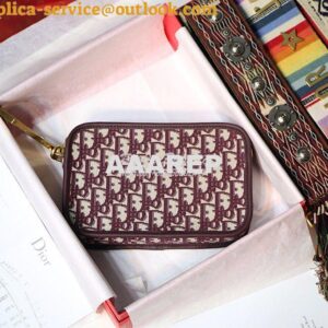 Replica Dior Diorquake Clutch in Oblique Bordeaux Canvas