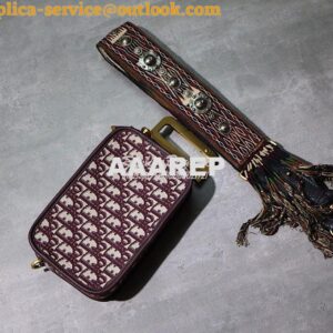 Replica Dior Diorquake Clutch in Oblique Bordeaux Canvas 2