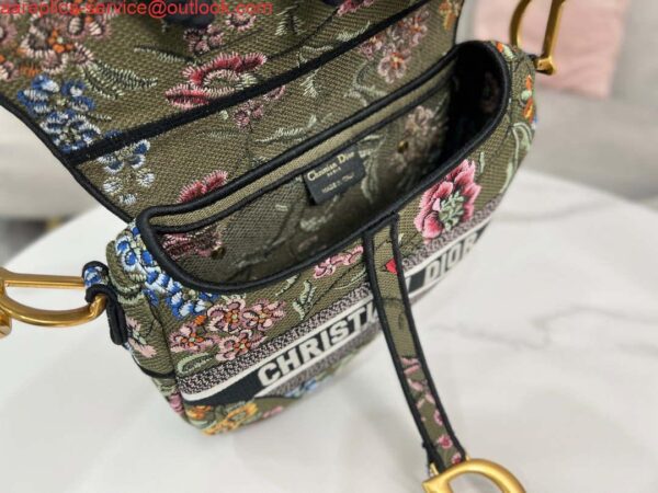 Replica Dior M0455 Saddle Bag With Strap Green Cross-Stitch Embroidery 7