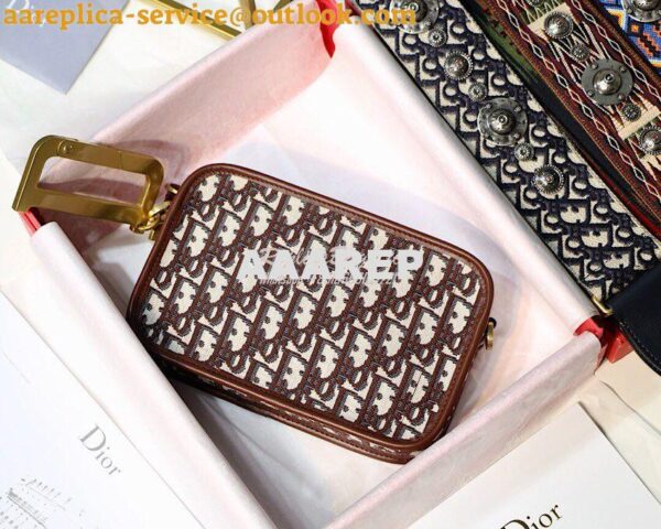 Replica Dior Diorquake Clutch in Oblique Brown Canvas 2