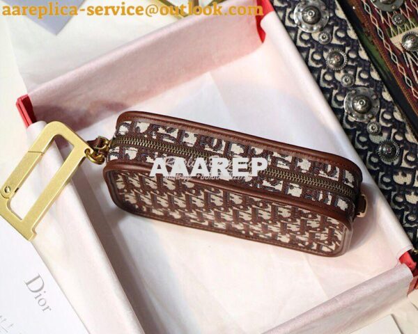 Replica Dior Diorquake Clutch in Oblique Brown Canvas 3