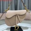 Replica Dior M0455 Saddle Bag With Strap Light Gray Grained Calfskin