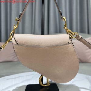 Replica Dior M0455 Saddle Bag With Strap Nude Grained Calfskin 2