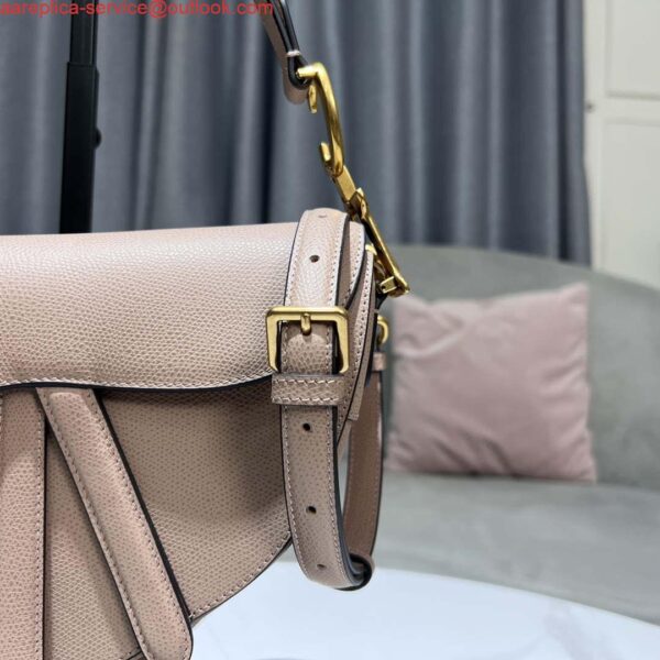 Replica Dior M0455 Saddle Bag With Strap Nude Grained Calfskin 5