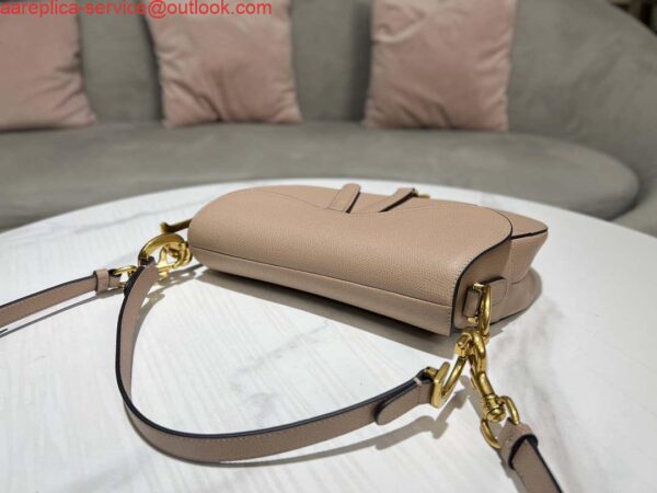 Replica Dior M0455 Saddle Bag With Strap Nude Grained Calfskin 7