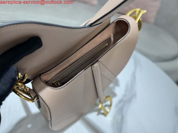 Replica Dior M0455 Saddle Bag With Strap Nude Grained Calfskin 9