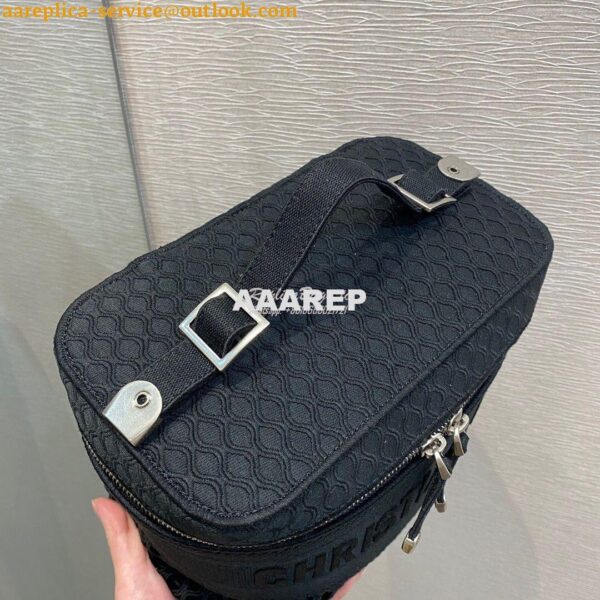 Replica Dior DiorTravel Vanity Case Bag S5480 Black Mesh Embroidery 4