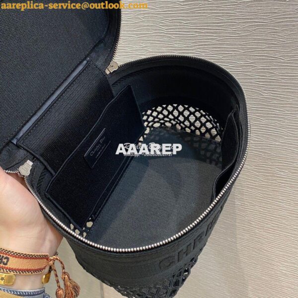 Replica Dior DiorTravel Vanity Case Bag S5480 Black Mesh Embroidery 8