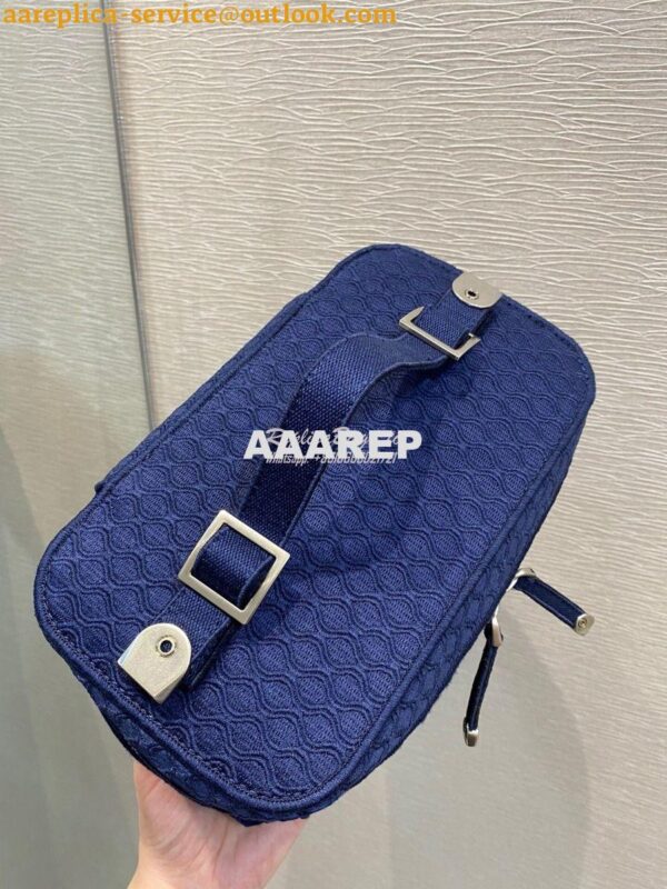 Replica Dior DiorTravel Vanity Case Bag S5480 Blue Mesh Embroidery 6