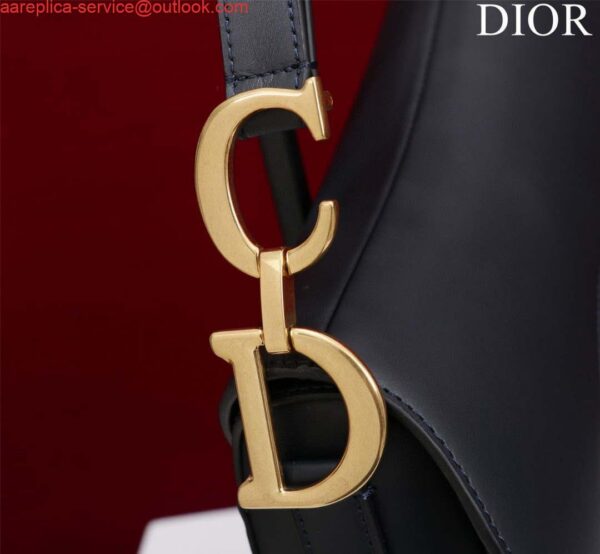 Replica Dior M0455 Saddle Bag With Strap Ultramatte Calfskin Black Gold 7