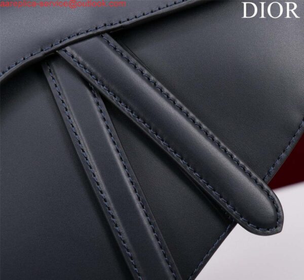 Replica Dior M0455 Saddle Bag With Strap Ultramatte Calfskin Black Gold 8