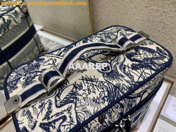 Replica Dior DiorTravel Vanity Case Bag S5480 Blue Toile de Jouy Embro 6