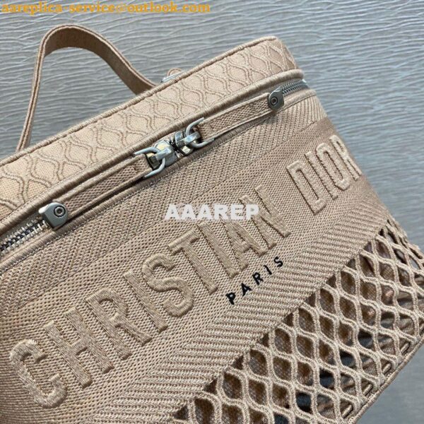 Replica Dior DiorTravel Vanity Case Bag S5480 Pink Mesh Embroidery 4