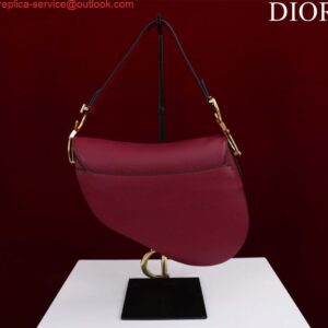 Replica Dior M0455 Saddle Bag With Strap Wine Red Grained Calfskin 2